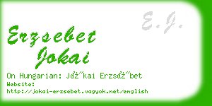 erzsebet jokai business card